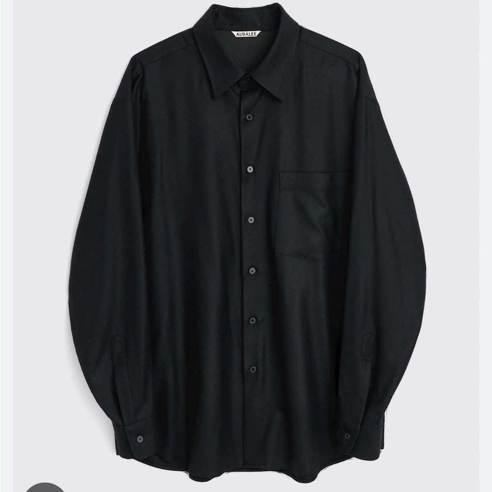 Auralee Wool Black Shirt